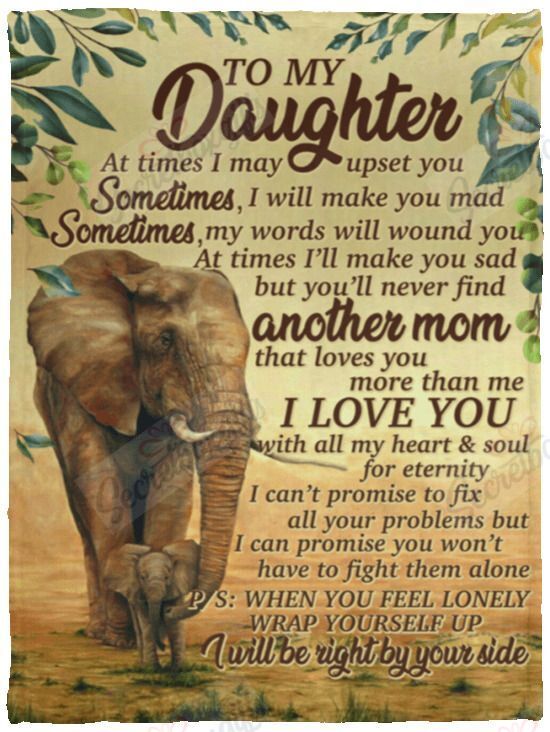 To My Daughter Elephant Xa2201681Cl Fleece Blanket