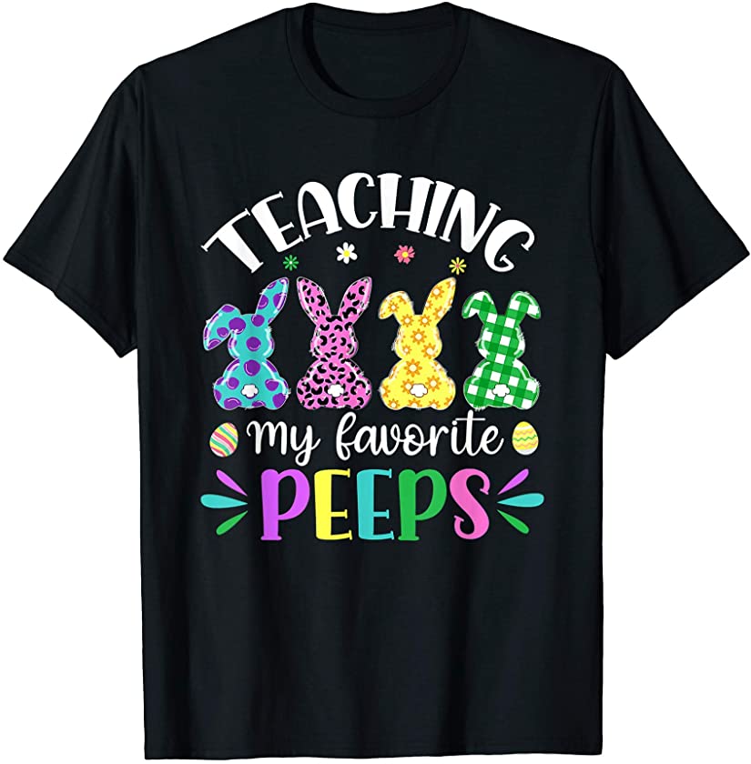 Teaching My Favorite Peeps TC Easter Bunny Egg Leopard T-Shirt