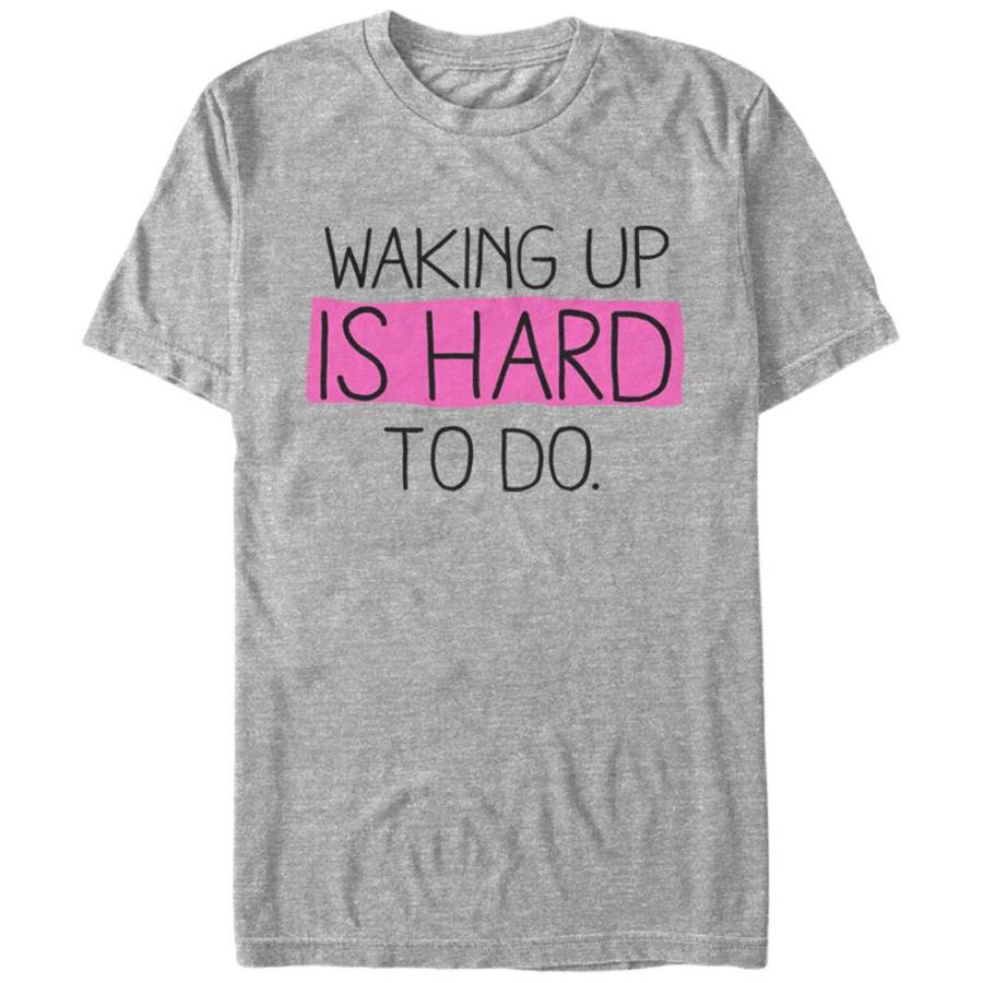 CHIN UP Men’s Waking Up Is Hard To Do  T Shirt Athletic Heather