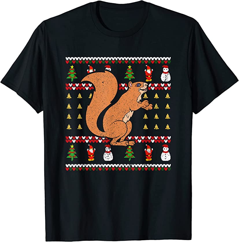 Ugly Christmas Cute Forest Animal Merry Xmas Squirrel T-Shirt