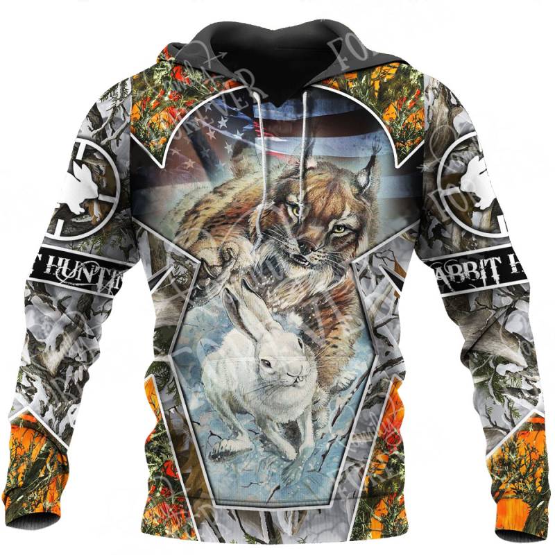 Rabbit Hunting All Over Printed Hoodie – X051211