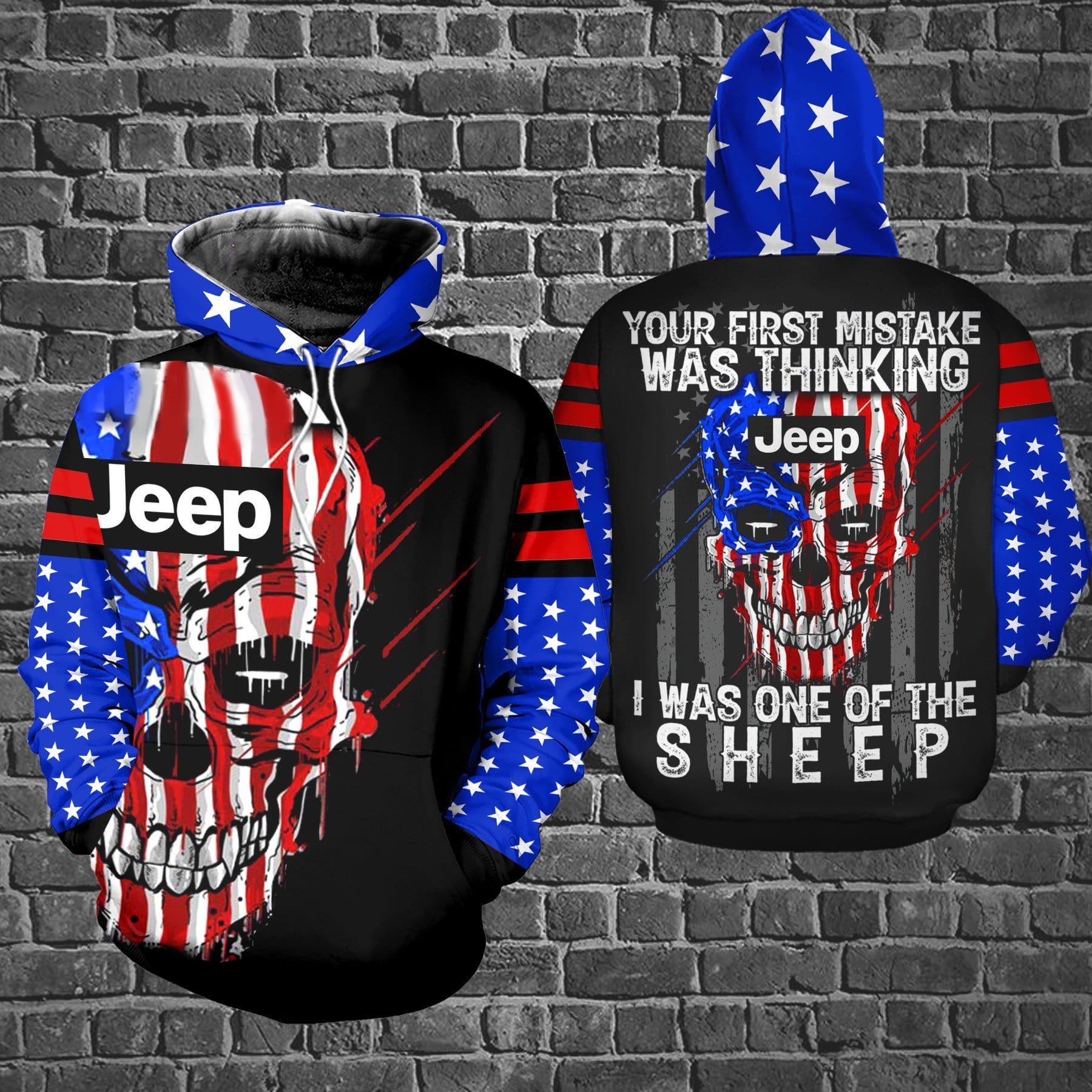 Your First Mistake Was Jeep And American Skull Hoodie 3D #Va