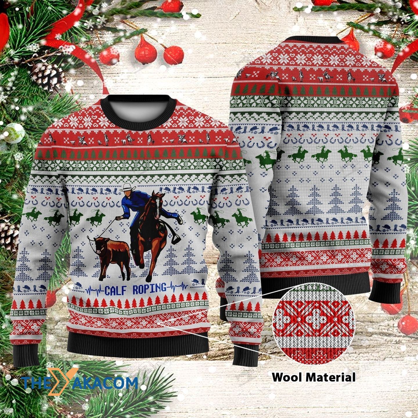 Christmas Day’S Horseman Leading Oxen Gift For Christmas Ugly Christmas Sweater