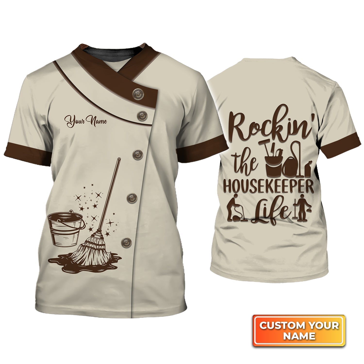 Customized 3D Rockin’ The Housekeeper T Shirt House Keeper Gifts Coolspod