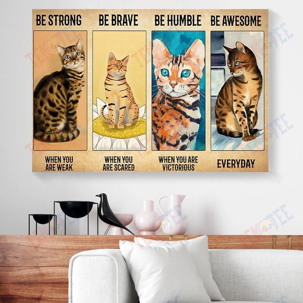 Canvas Prints Be Strong When You Are Weak Bengal Cat Horizontal Canvas Wall Art Stunning� Living Room Bedroom Bathroom Home Decoration