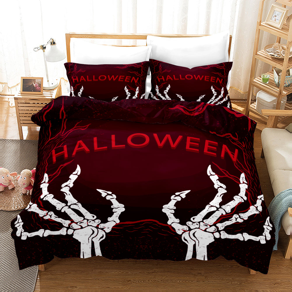 3D Halloween Pumpkin Demon Ghost Quilt Cover Set Bedding Set Duvet Cover Pillowcases Wj 4550