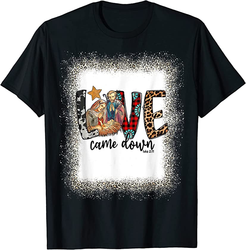 Bleached Westerns Leopard Cowhide Love Came Down Tee T-Shirt