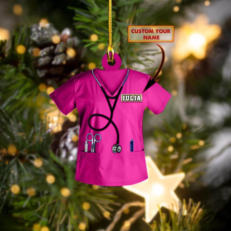 Personalized Nurse Ornament, Costume Color Can Be Changed