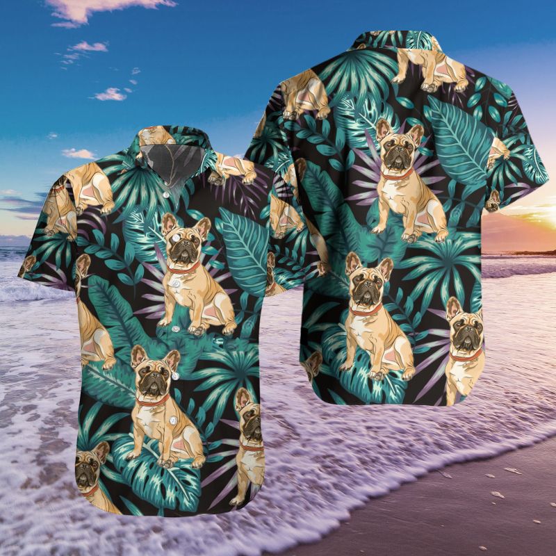 Tropical Leaves Bulldog Hawaiian Shirt Summer Holiday Hthh0556