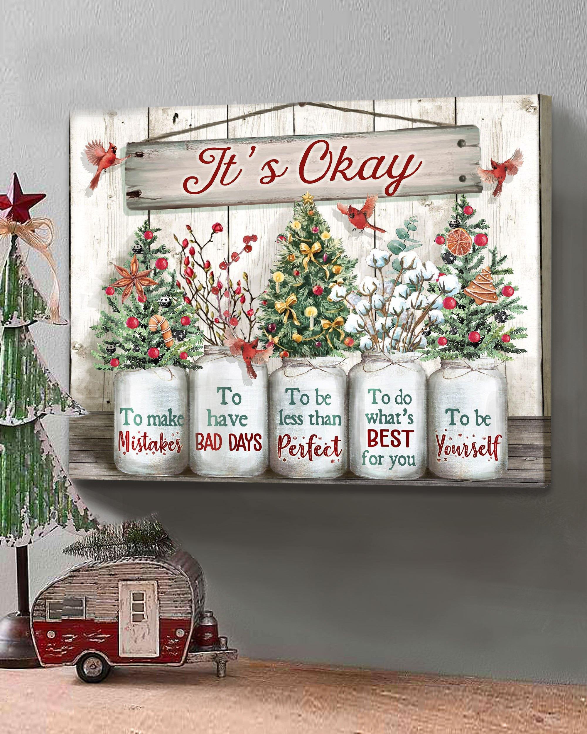 Top 3 Christmas Gift Wall Art Canvas – It’S Okay Xmas Flower