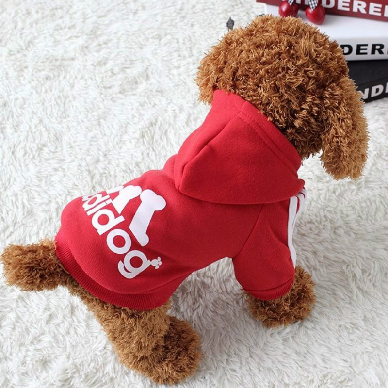 Adidog Clothes,Cheap Pet Dog Clothes for Small Medium Dogs, Cotton Hooded Sweatshirt, Warm Jacket Cat French Bulldog Puppy Pugs alx