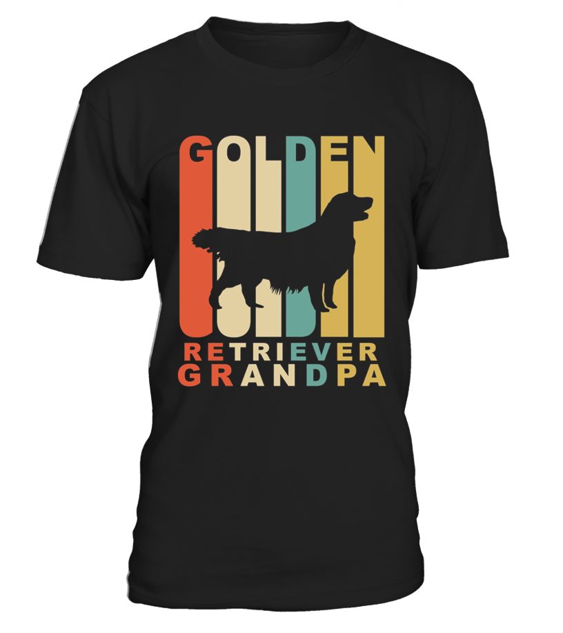 Vintage Retro Golden Retriever  Grandpa Dog Gift Men Dog Lovers T shirt