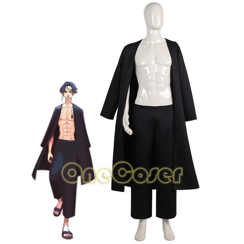 Anime Tokyo Revengers Hitto Kakucho Cosplay Costume Tenjiku Black Trench Pants Short Wig Uniform Halloween Party Men Women alx