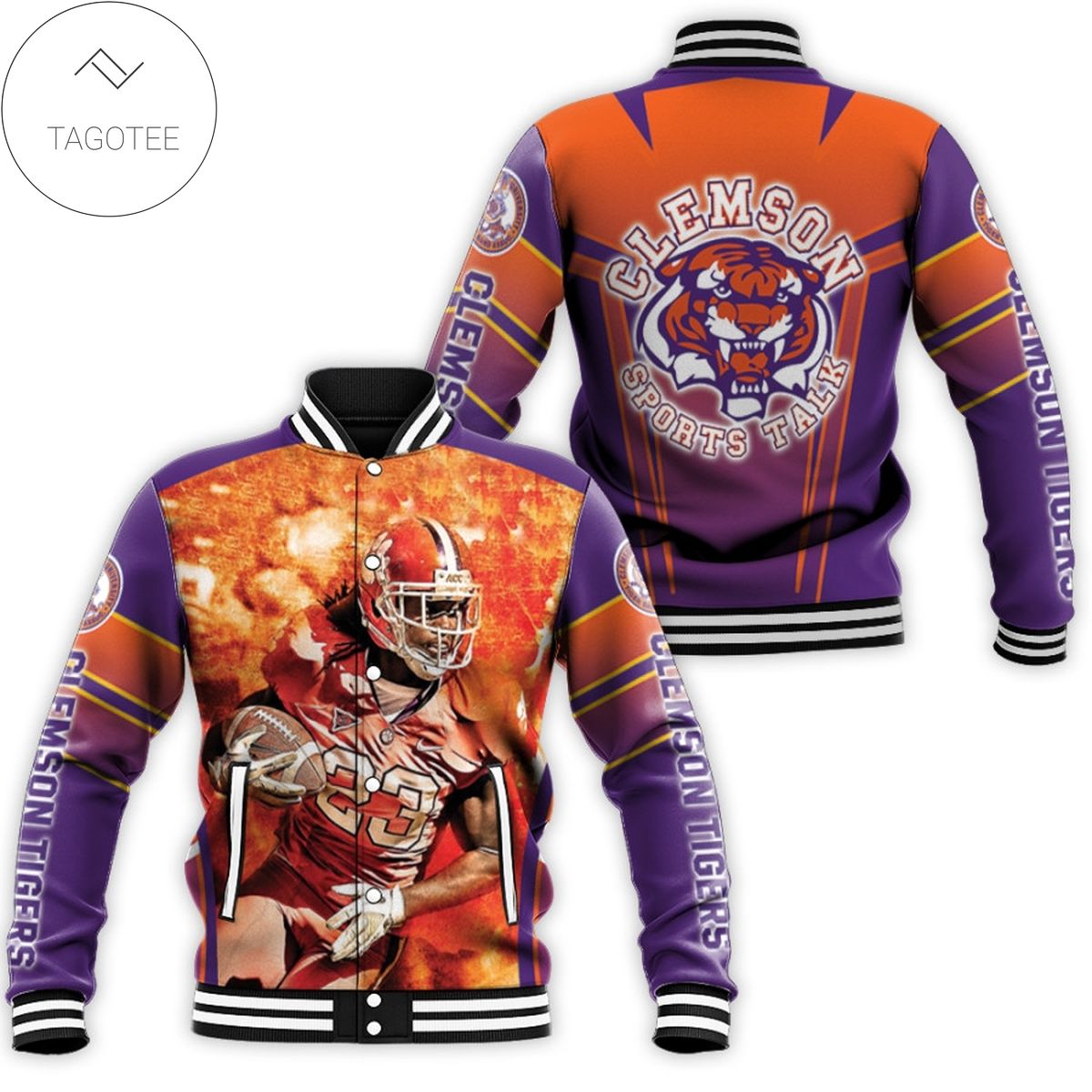 Clemson Tigers Andrew Booth Jr 23 Baseball Jacket V2