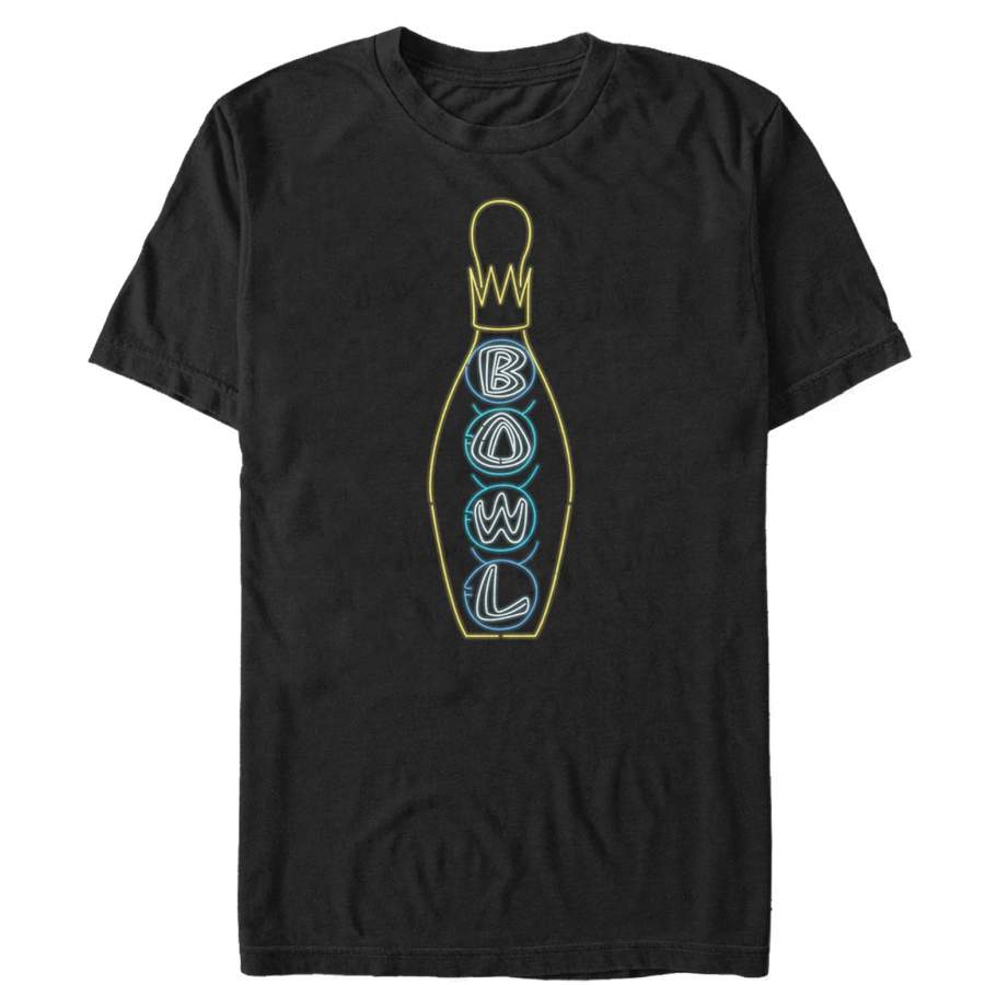 The Big Lebowski Men’s Bowling Neon Light Print  T Shirt