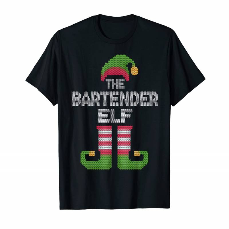 The Bartender Elf T-shirt Family Matching Ugly Christmas T-shirt