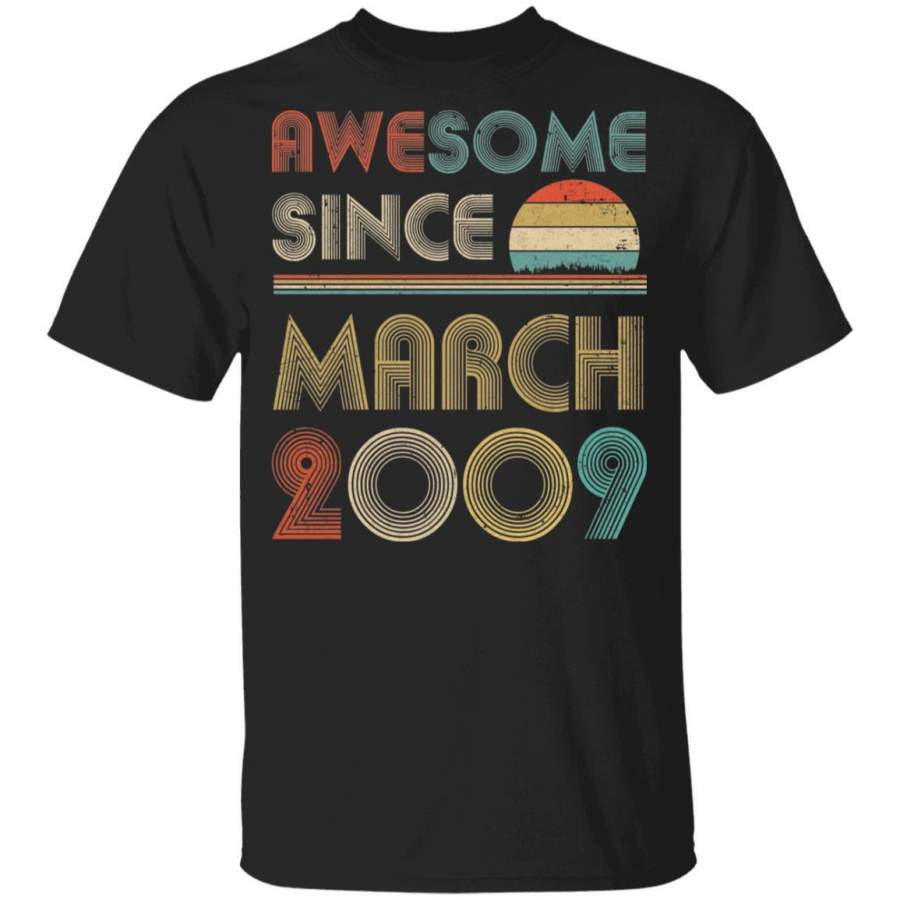 Awesome Since March 2009 Vintage 11th Birthday Gifts Youth T-shirt