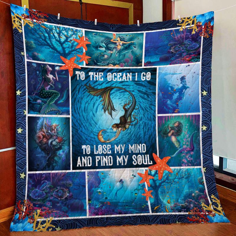 To The Ocean I Go, To Lose My Mind And Find My Soul Quilt