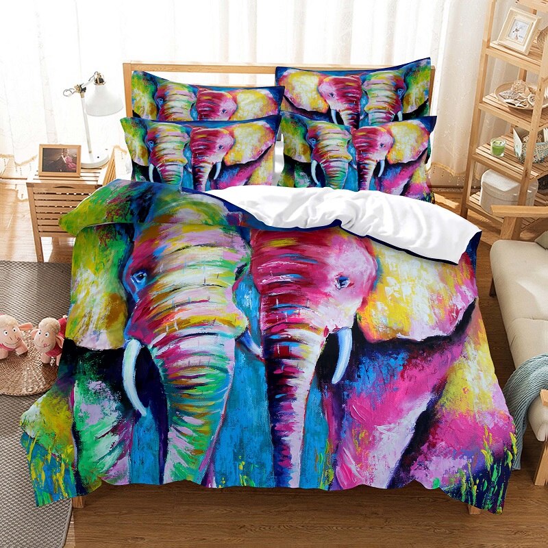 Water Elephant Bedding Set Duvet Cover Set 3D Bedding Digital Printing Bed Linen Queen Size Bedding Set Fashion Design