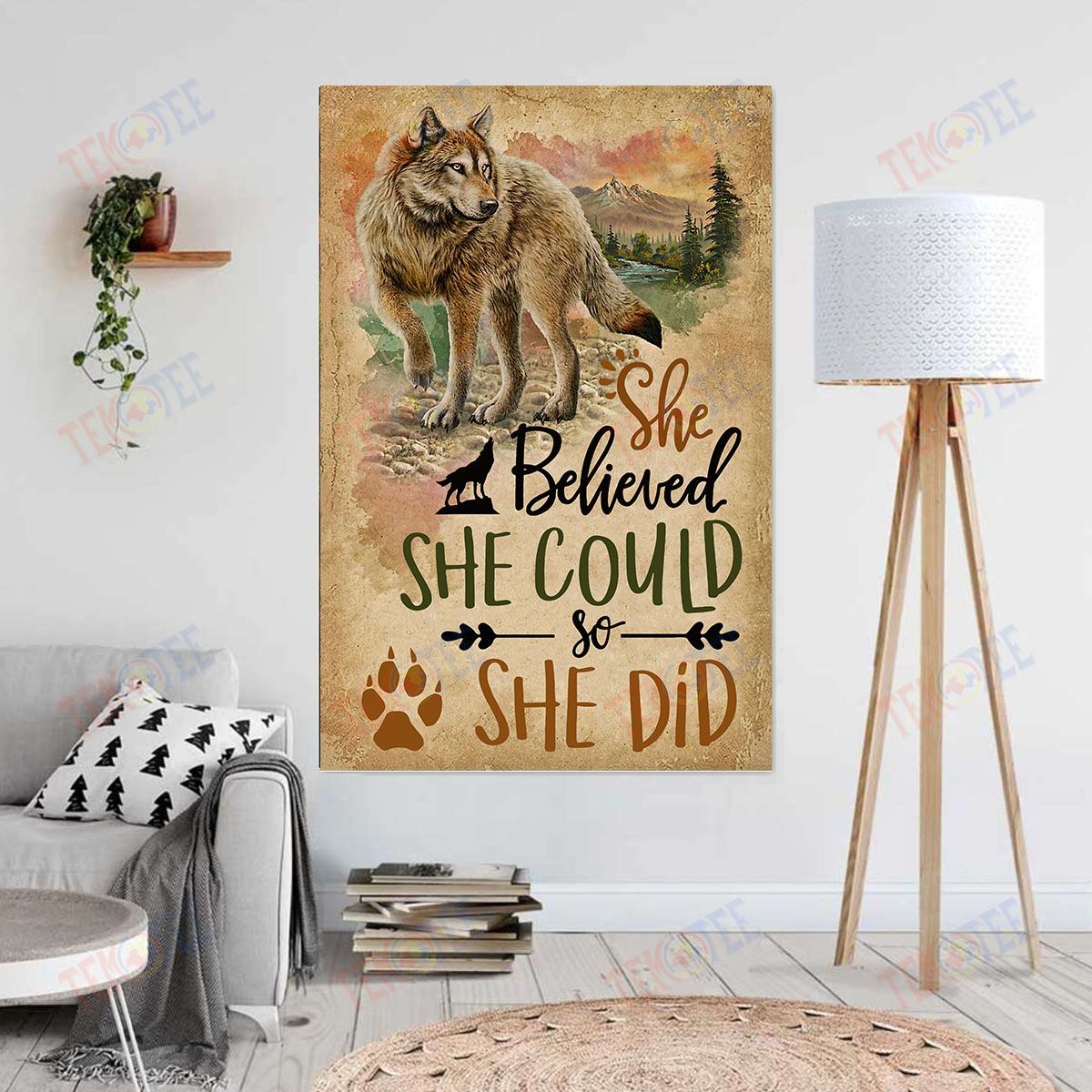 Canvas Art Prints She Believed She Could So She Did Wall Art Home Decor