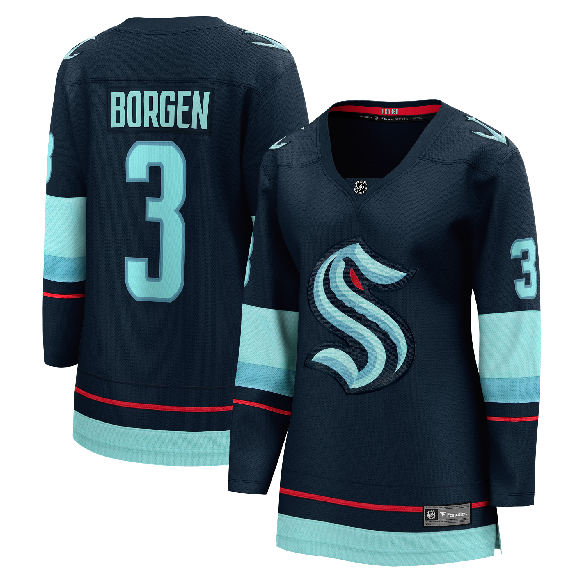 Women's Seattle Kraken Will Borgen Deep Sea Blue Home Breakaway Player Jersey