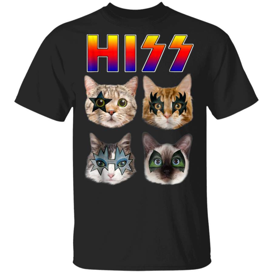 Hiss Funny Cats Kittens Rock Rockin T-shirt Gift Tee Pun