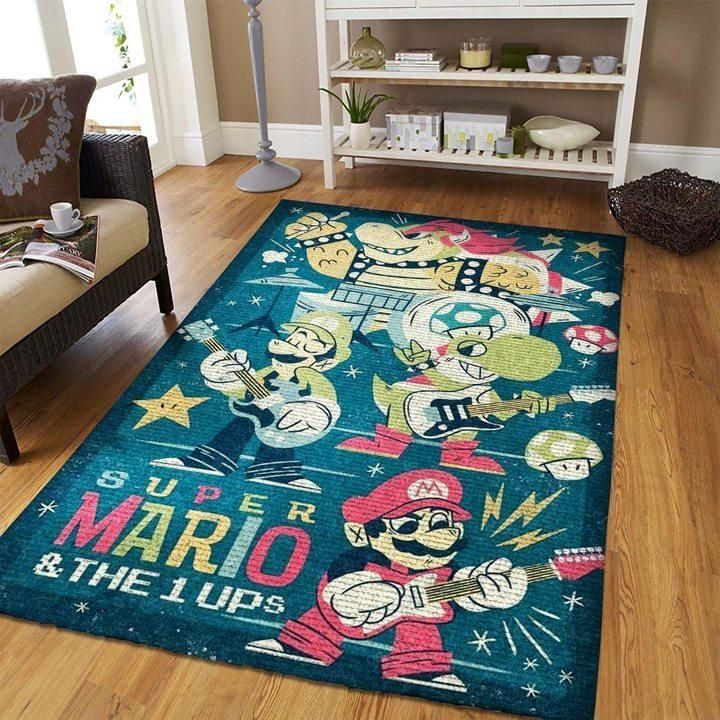 Super Mario & The 1-Ups Gaming Area Rugs Living Room Carpet FN160112 Local Brands Floor Decor