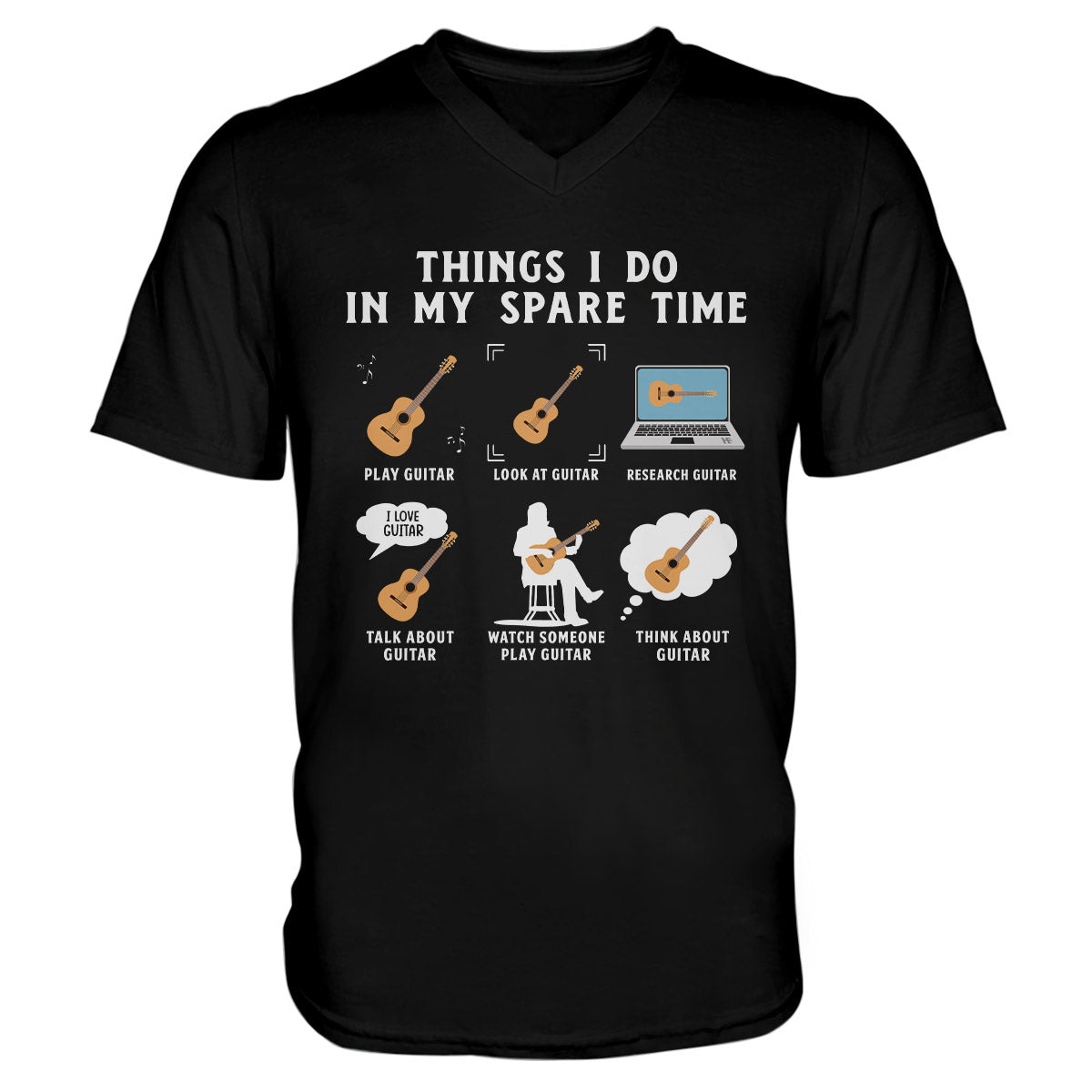 Guitar Lovers Things I Do In My Spare Time Ez12 0210 Men V-Neck T-Shirt