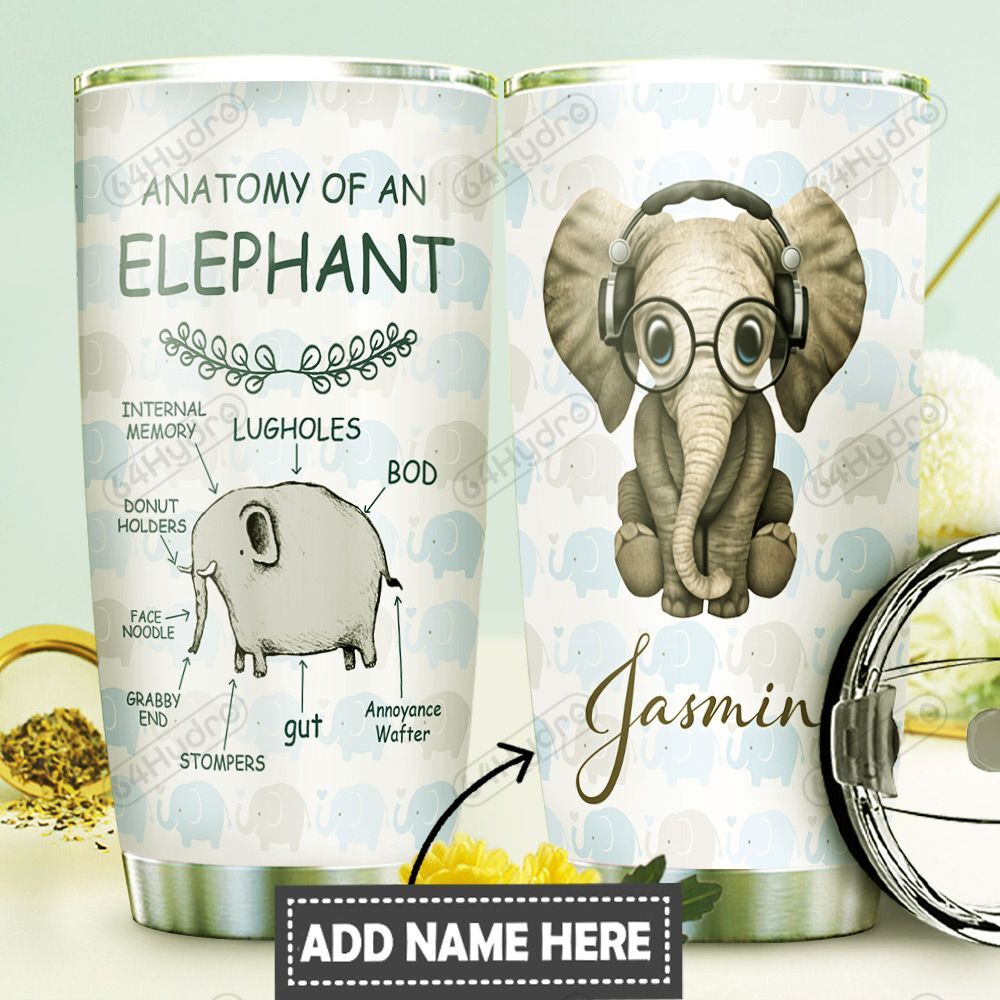 Anatomy Of Elephant Personalized Dnr3110016  Stainless Steel Tumbler Travel Customize Name, Text, Number, Image