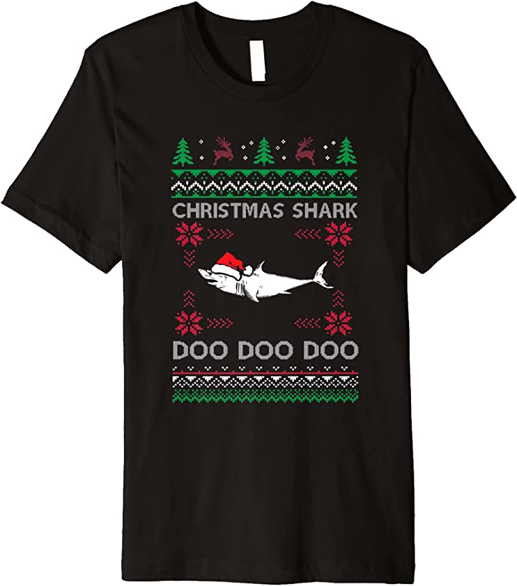 Christmas Shark Funny Holiday Ugly Christmas Premium T-Shirt