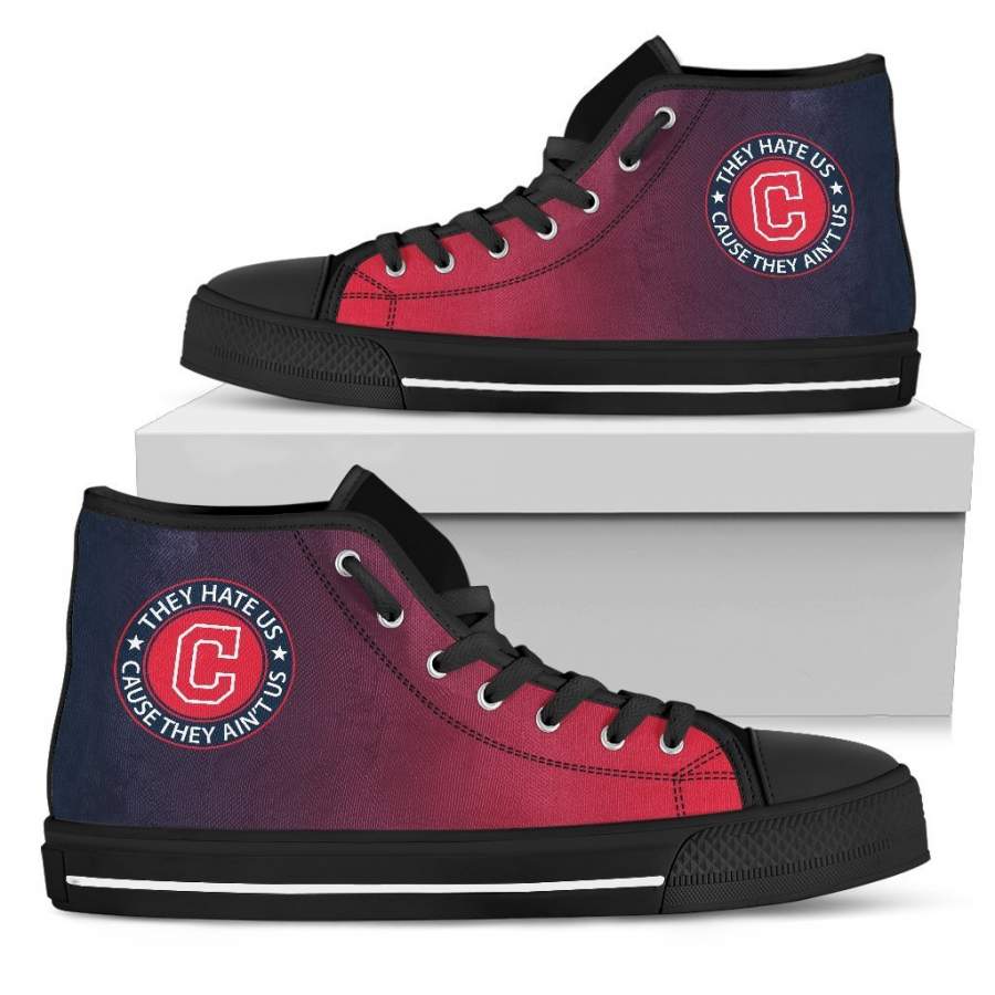 Cool They Hate Us Cause They Ain’t Us Cleveland Indians High Top Shoes