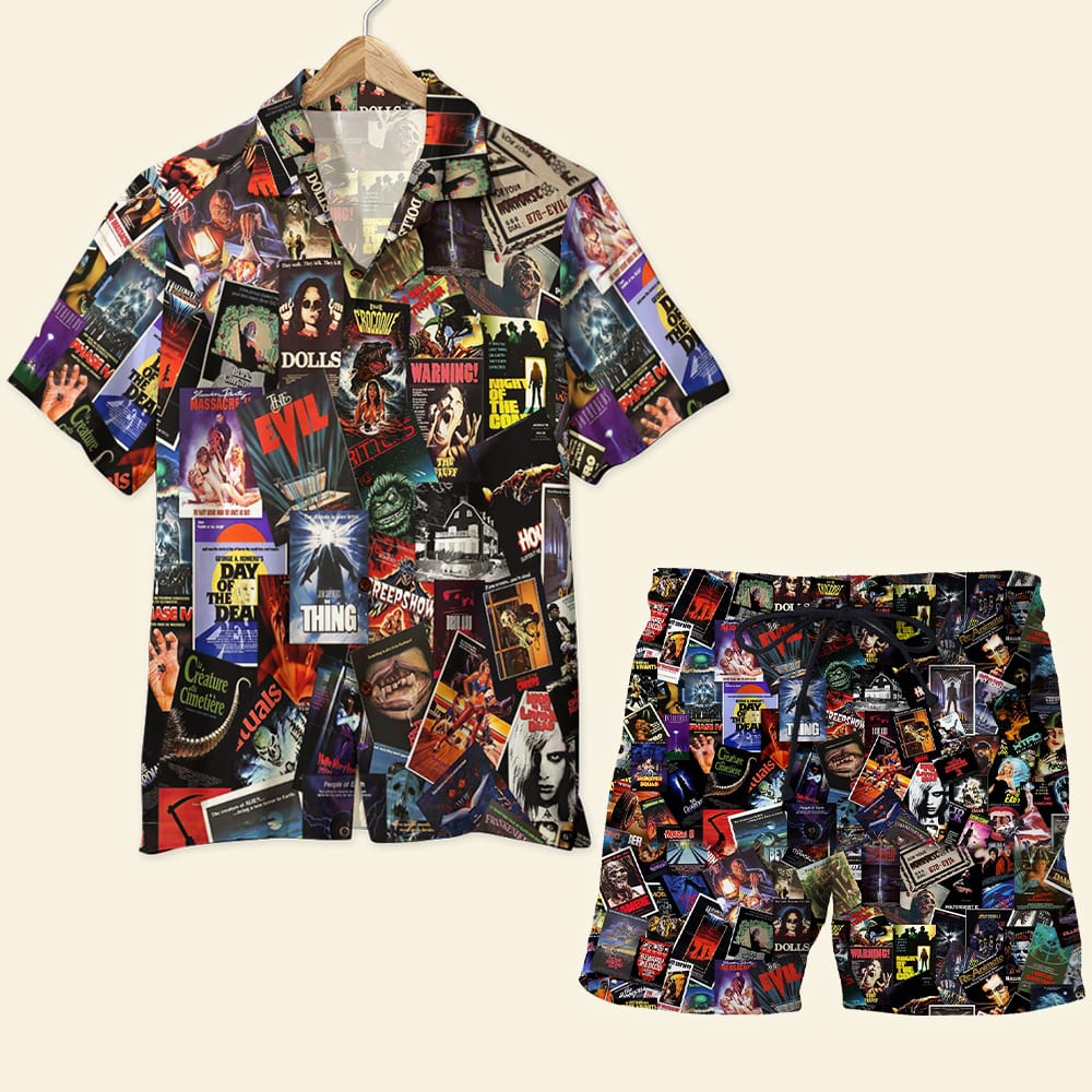 Horror Movie Film Hawaii Shirt And Men Beach Shorts 01 Ha24591