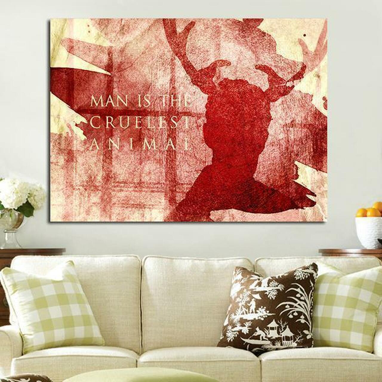 True Detective Man Is The Cruelest Animal Full Hd Personalized Customized Canvas Art Wall Art Wall Decor