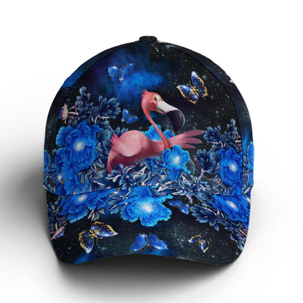 Magical Garden Night Flamingo Print Baseball Cap Coolspod