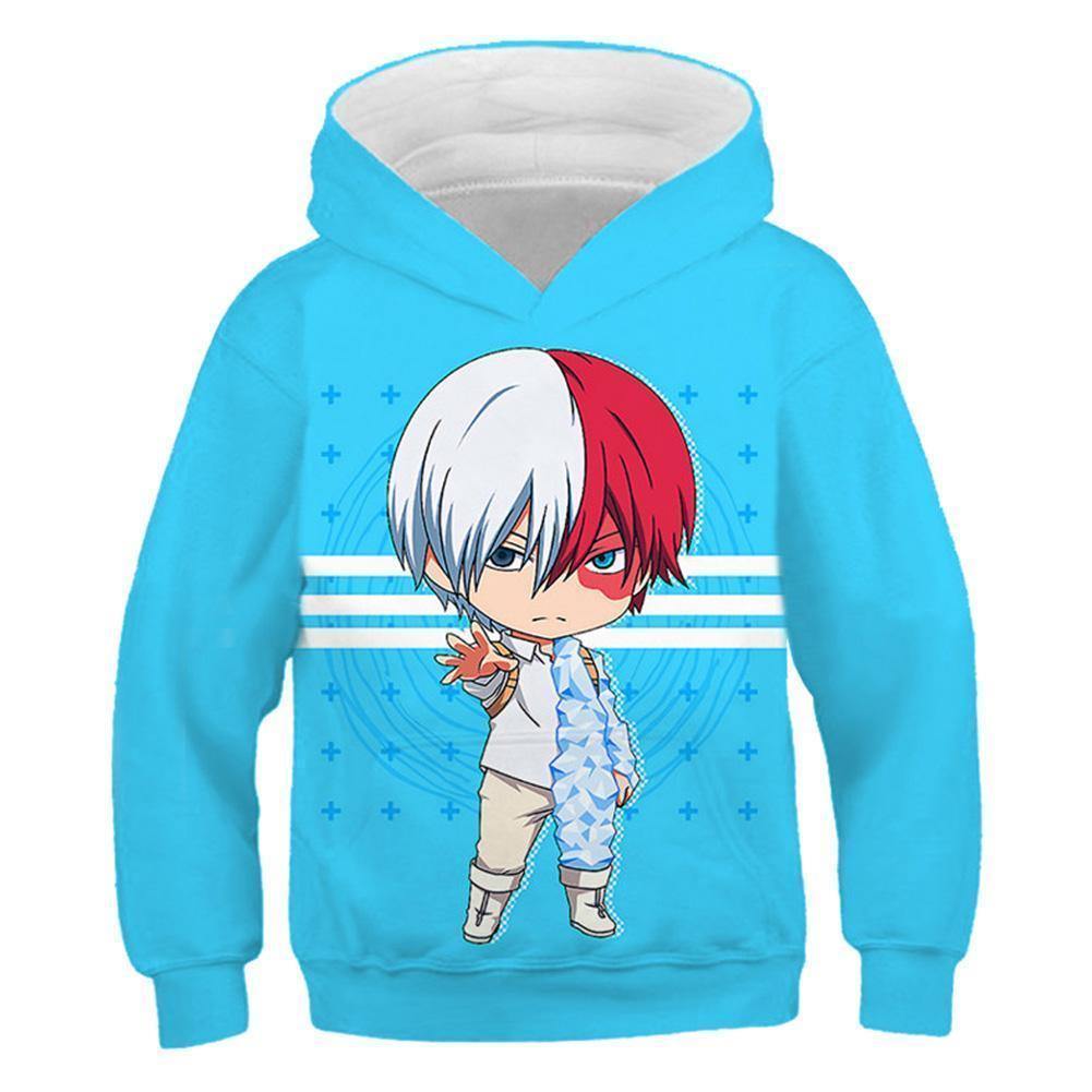 Kids My Hero Academia Hoodies Shoto Todoroki Printed Pullover Jacket Sweatshirt