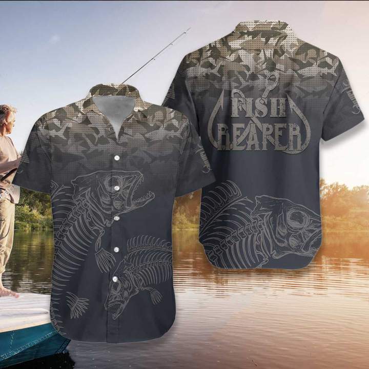 Fish Skull And Reaper Aloha Hawaii Shirts For Men Women Ha64779