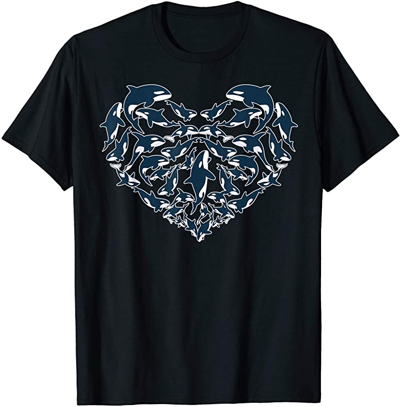 Killer Whale Heart Earth Day T-Shirt