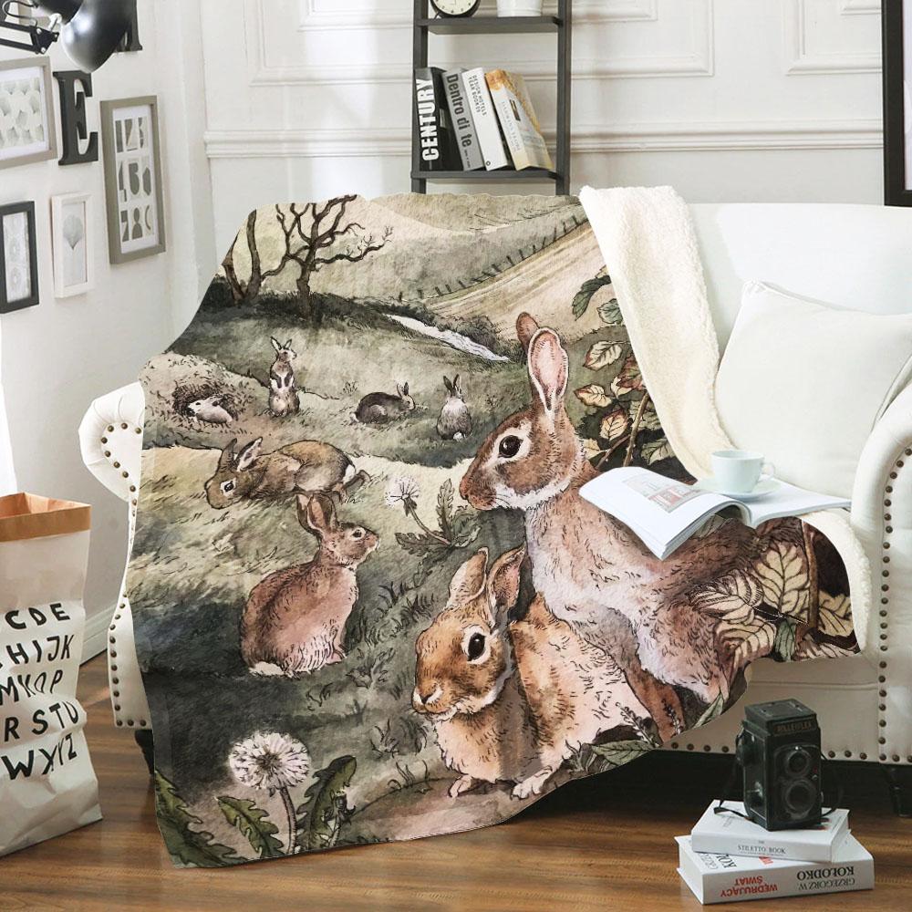 Rabbit Sherpa Blanket Qg121105Sb