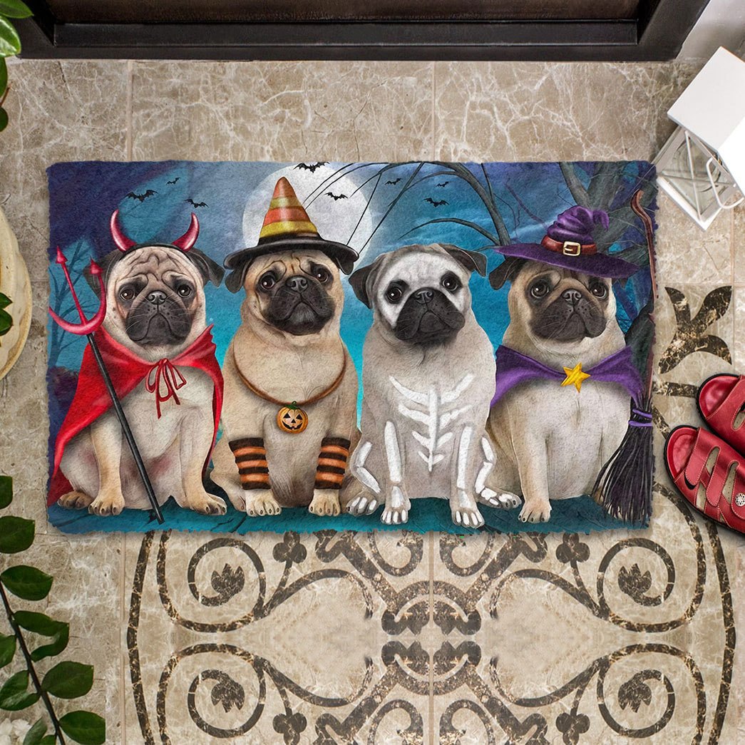 Tmarc Tee Pug Dog Halloween Doormat