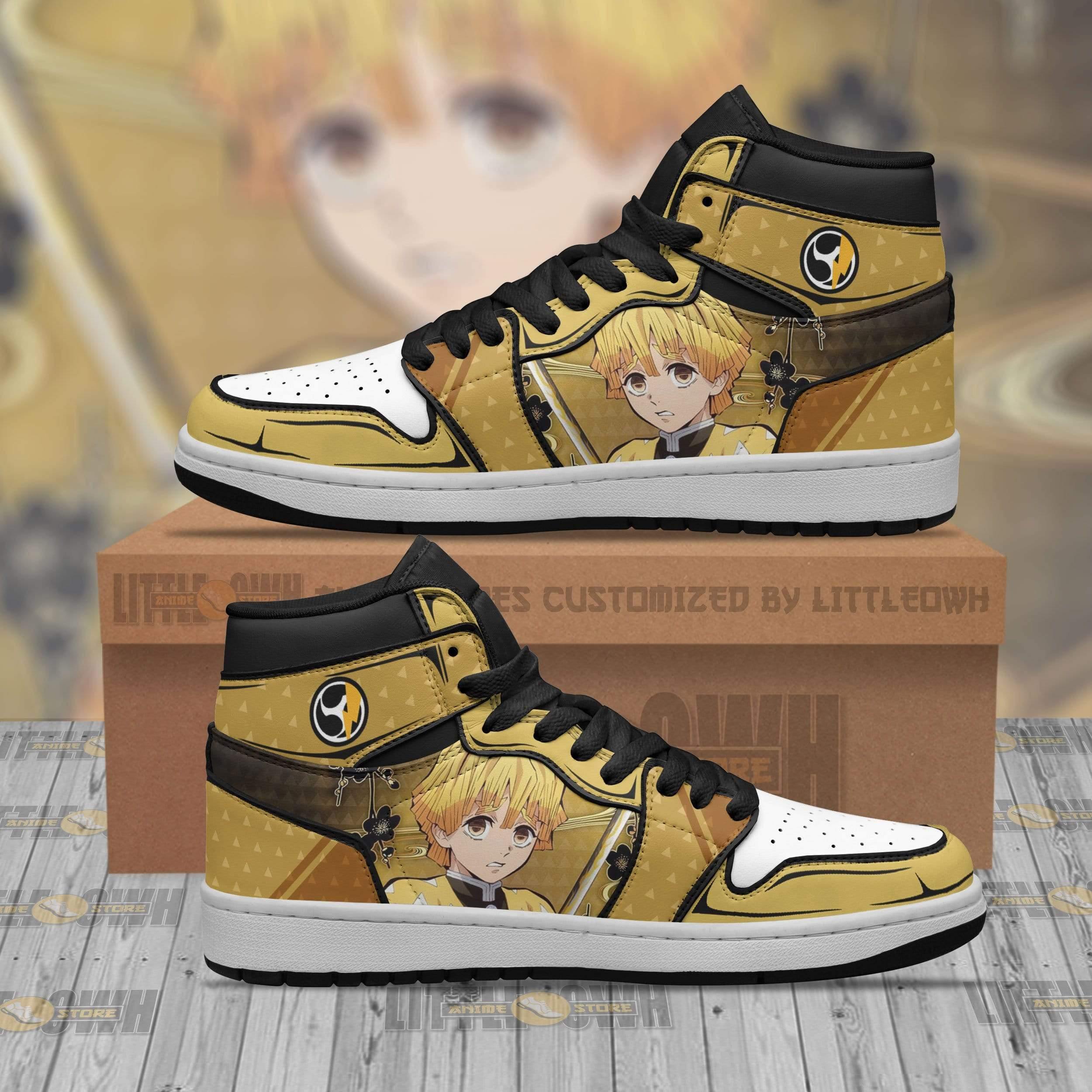 Demon Slayer Zenitsu Shoes Custom Anime Kimetsu No Yaiba Jd Sneakers ...