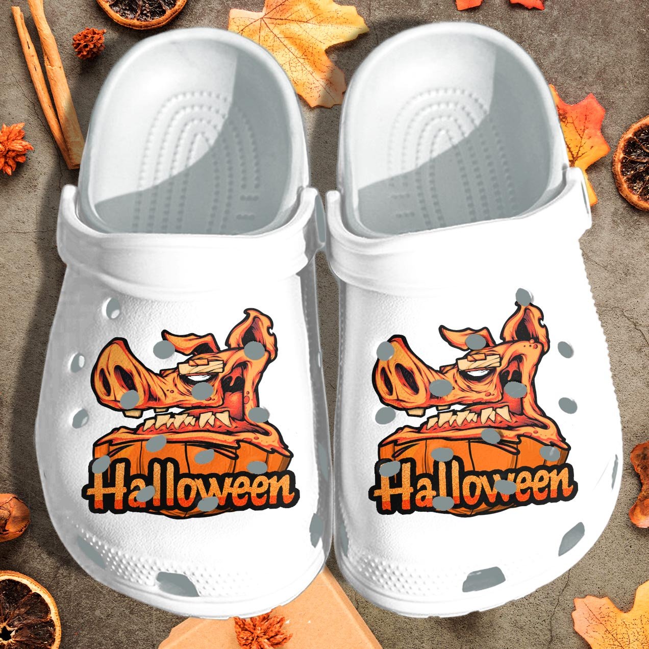 Pumpkin Pig In Halloween Shoes Clog – Happy Halloween Crocs Crocband Clog Birthday Gift For Man Women