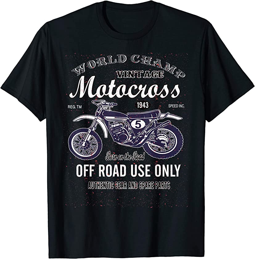 World Champ Vintage Motocross Motorcycle Off Road Dirt Bike T-Shirt