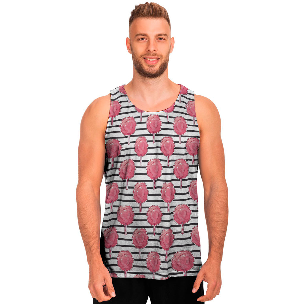 Cotton Candy Striped Pattern Print Men’S Tank Top