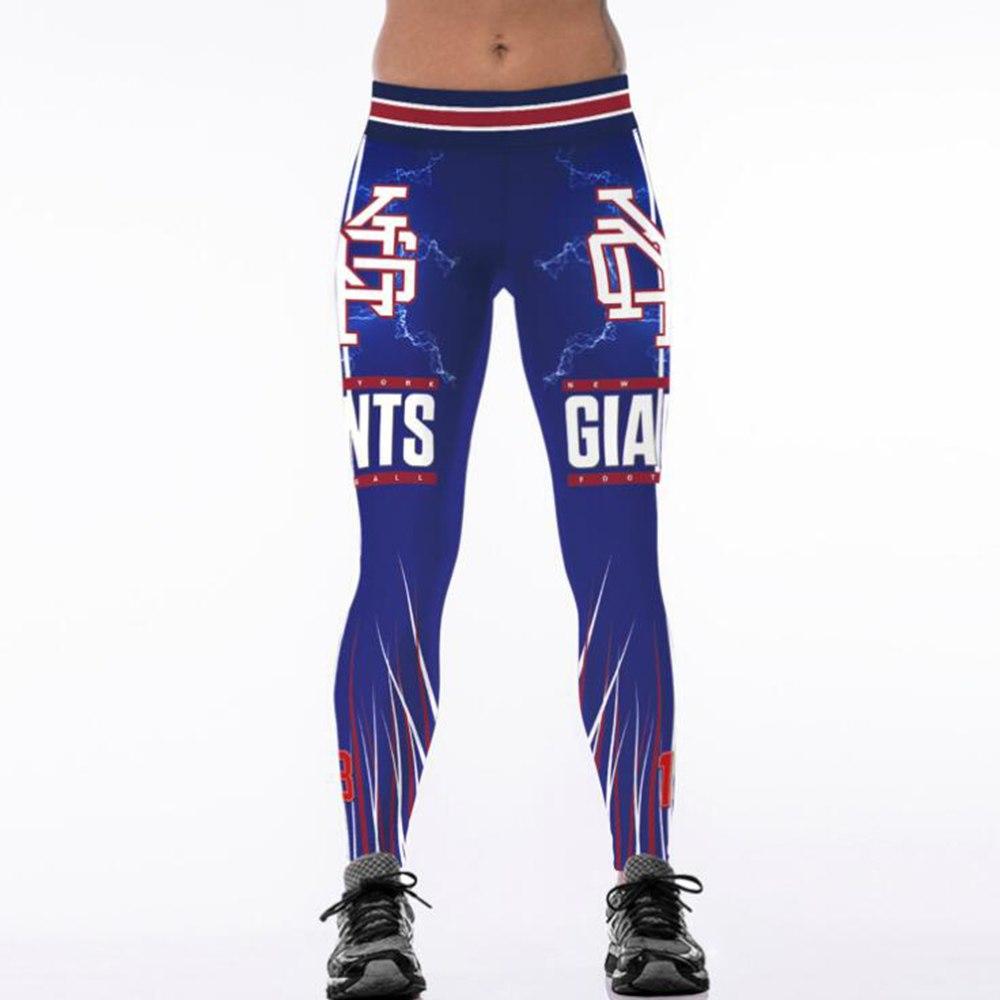 New York Giants 3D Print Yoga Gym Sports Leggings High Waist Fitness Pant Workout Trousers