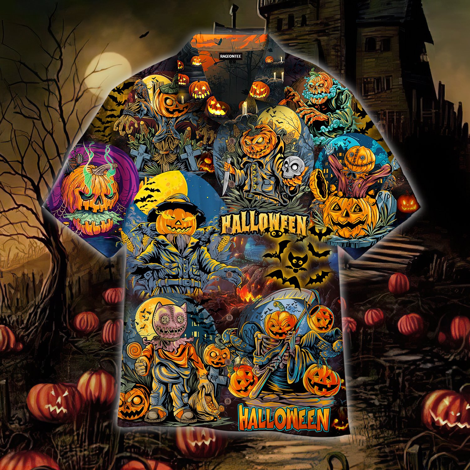 Halloween Zombie Pumpkin Hawaii Shirt For Men Women Adult Ha107945