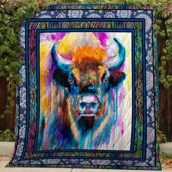 Bison #Bfeb-2 3D Quilt Blanket HGM39