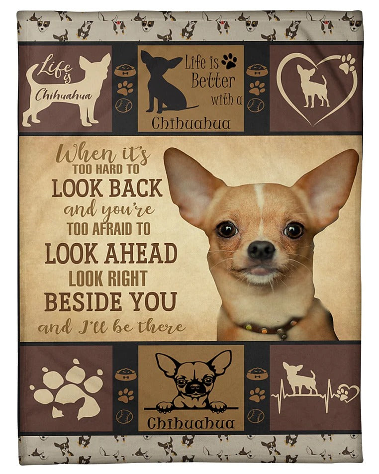 Chihuahua Dog Blanket, Chihuahua Look Right Beside You, Dog Lovers Gifts