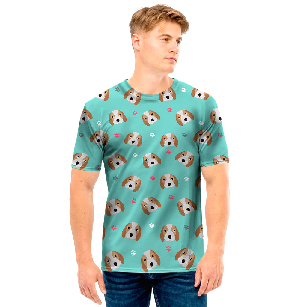 Adorable Beagle Puppy Pattern Print Men’S T-Shirt