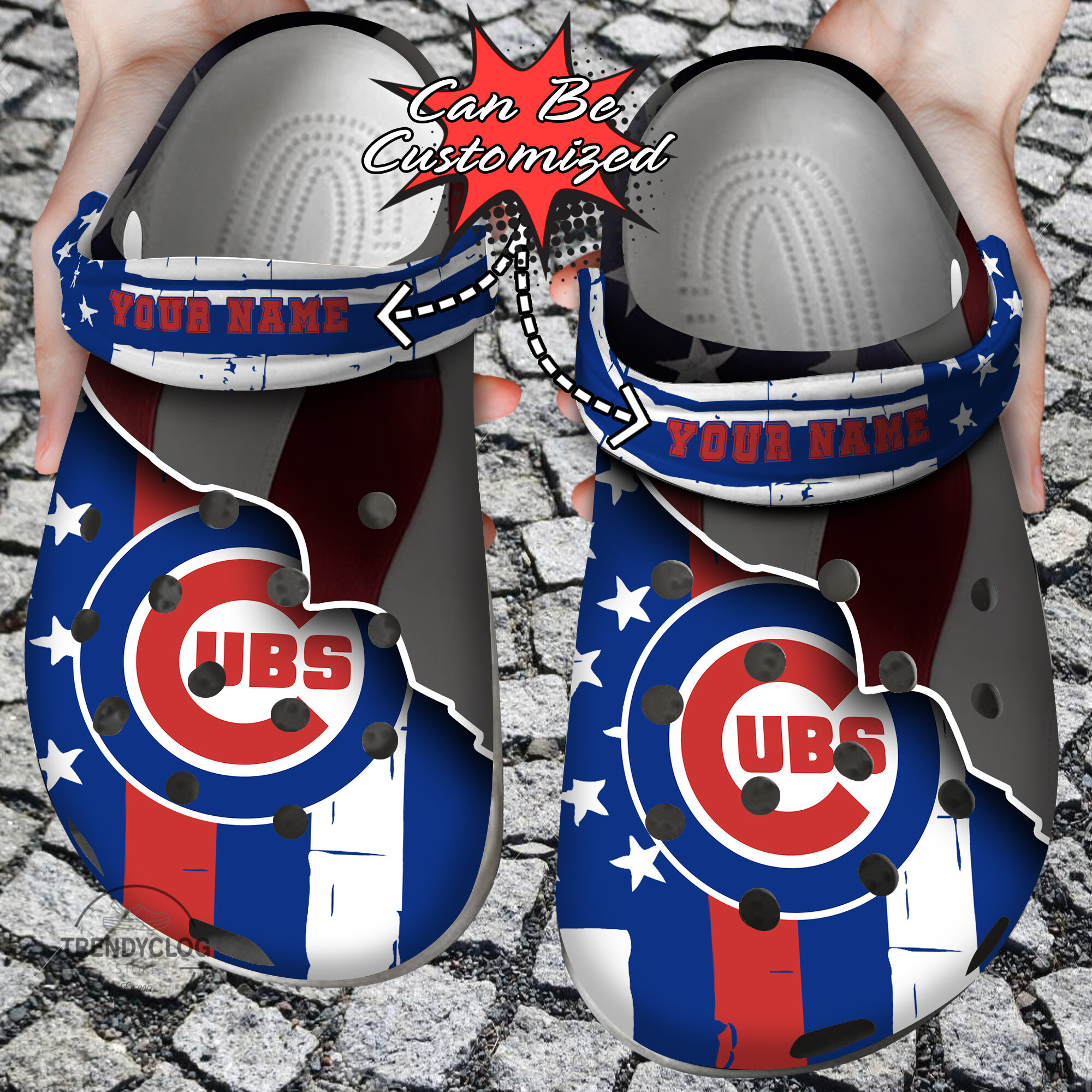 Cubs Crocs – Personalized C.Cubs Baseball Team American Flag Line Clog Shoes