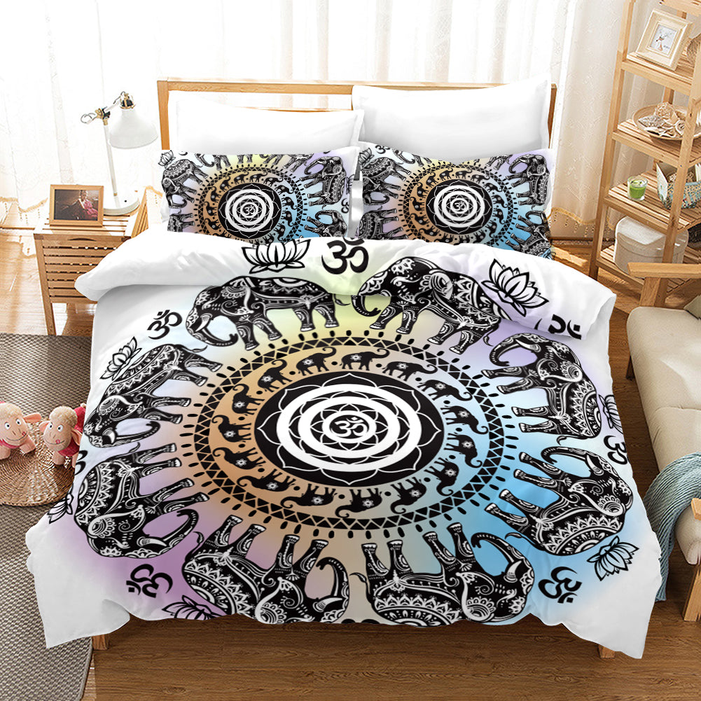 3D Bohemian Elephant Quilt Cover Set Bedding Set Pillowcases 94